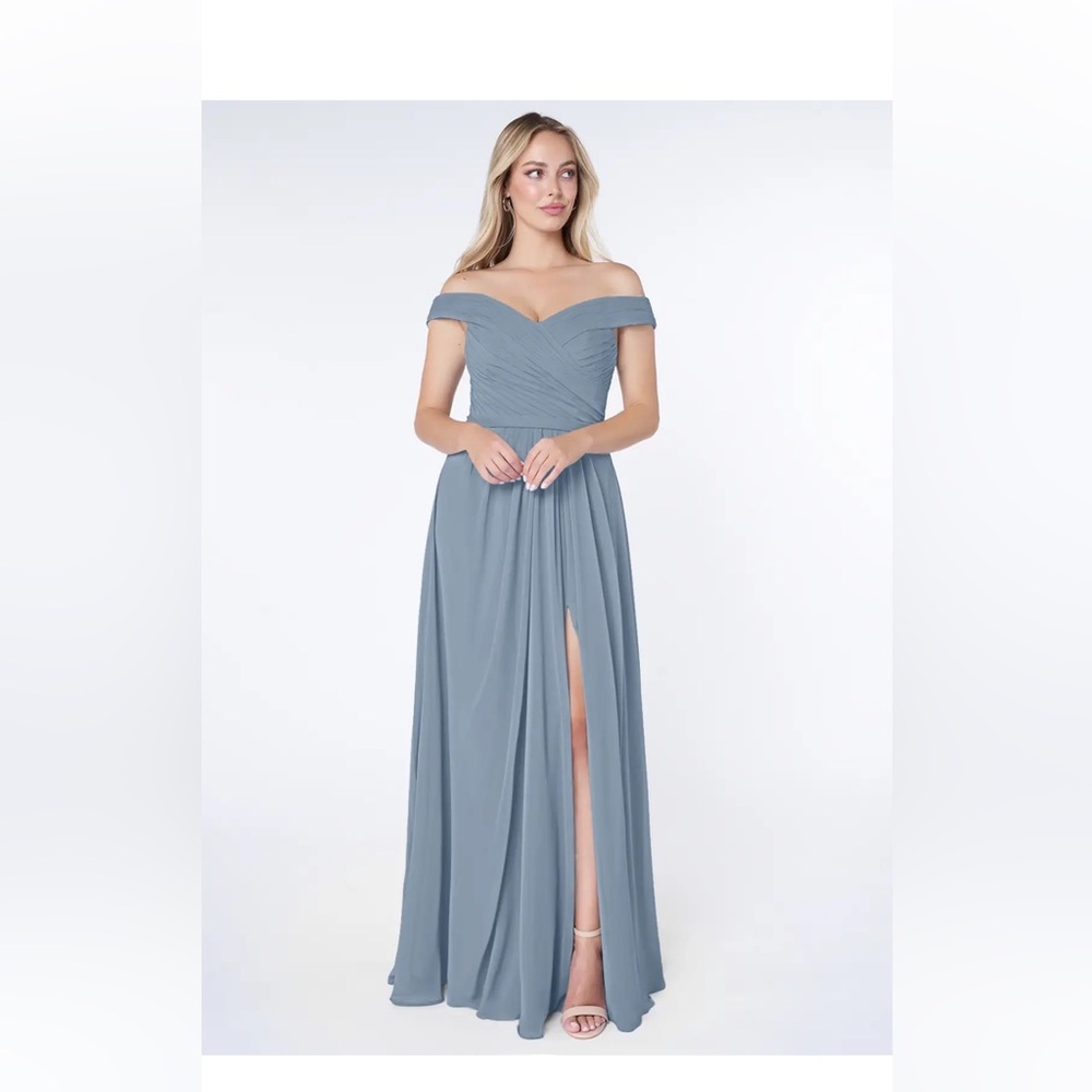Azazie Audrianna Dusty Blue Dress